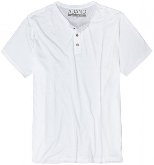 Adamo Silas Regular fit Serafino T-shirt White - Μακό μπλουζάκια - Aνδρικά μπλουζεσ μεγάλα μεγέθη