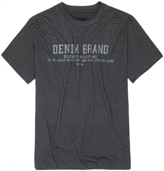 Adamo Simon Regular fit Printed T-shirt Charcoal - Μακό μπλουζάκια - Aνδρικά μπλουζεσ μεγάλα μεγέθη