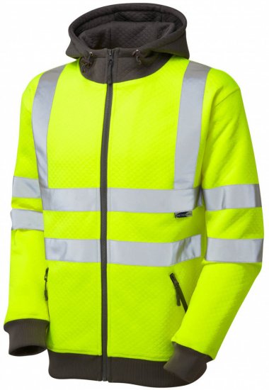 Leo Saunton Hooded Sweatshirt Hi-Vis Yellow - Ρούχα εργασίας - Aνδρικά ρούχα εργασίας μεγάλα μεγέθη
