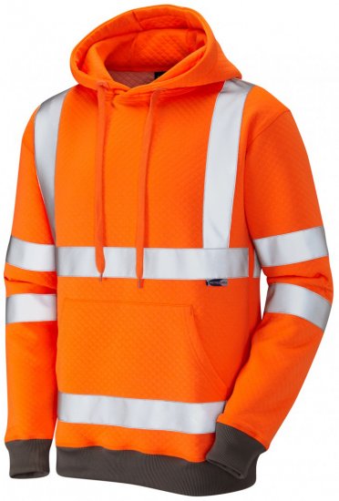 Leo Goodleigh Hooded Sweatshirt Hi-Vis Orange - Ρούχα εργασίας - Aνδρικά ρούχα εργασίας μεγάλα μεγέθη