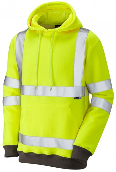 Leo Goodleigh Hooded Sweatshirt Hi-Vis Yellow - Ρούχα εργασίας - Aνδρικά ρούχα εργασίας μεγάλα μεγέθη