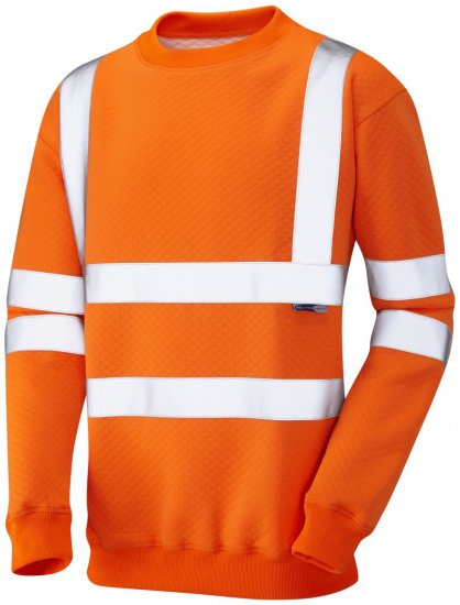 Leo Winkleigh Crew Neck Sweatshirt Hi-Vis Orange - Ρούχα εργασίας - Aνδρικά ρούχα εργασίας μεγάλα μεγέθη