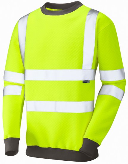 Leo Winkleigh Crew Neck Sweatshirt Hi-Vis Yellow - Ρούχα εργασίας - Aνδρικά ρούχα εργασίας μεγάλα μεγέθη