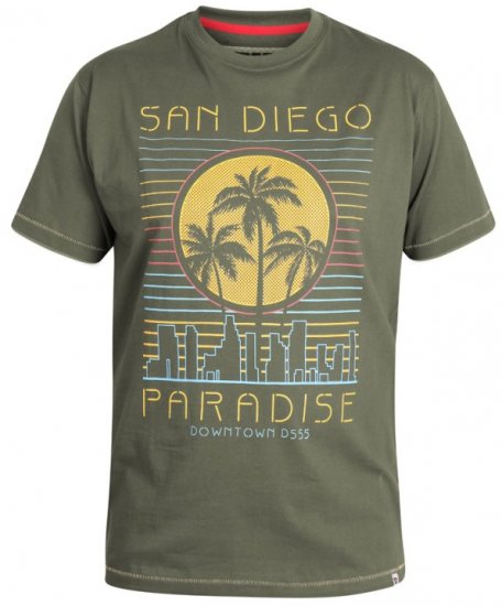 D555 Stanley T-shirt Khaki - Μακό μπλουζάκια - Aνδρικά μπλουζεσ μεγάλα μεγέθη