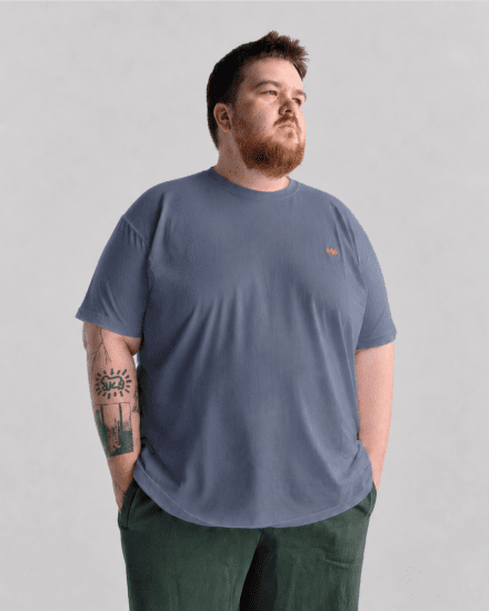 Motley Denim Stockholm T-shirt Light Indigo - Μακό μπλουζάκια - Aνδρικά μπλουζεσ μεγάλα μεγέθη