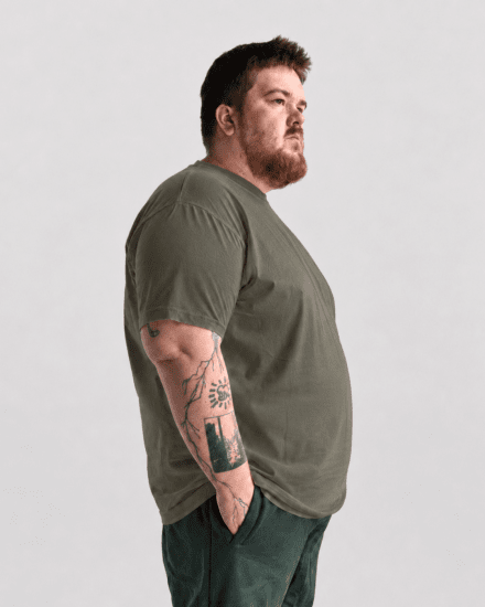 Motley Denim Stockholm T-shirt Dark Khaki - Μακό μπλουζάκια - Aνδρικά μπλουζεσ μεγάλα μεγέθη