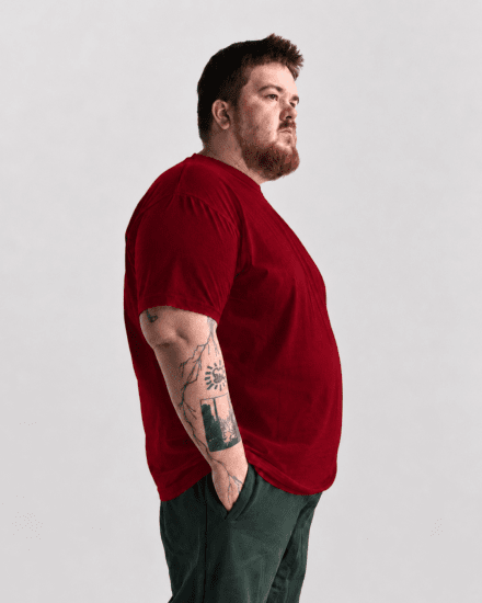Motley Denim Stockholm T-shirt Red - Μακό μπλουζάκια - Aνδρικά μπλουζεσ μεγάλα μεγέθη