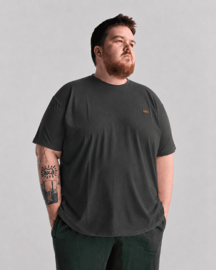 Motley Denim Stockholm T-shirt Charcoal - Μακό μπλουζάκια - Aνδρικά μπλουζεσ μεγάλα μεγέθη