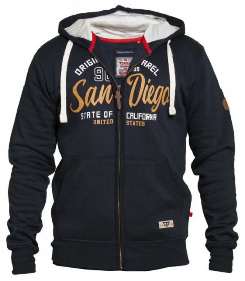 D555 Stockton Hoodie Navy - φούτερ/Φούτερ με κουκούλα - φούτερ/Φούτερ με κουκούλα ανδρικά μεγάλα μεγέθη 