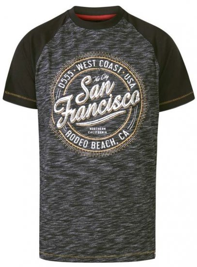 D555 Sunderland San Francisco T-Shirt Black Reno - Μακό μπλουζάκια - Aνδρικά μπλουζεσ μεγάλα μεγέθη