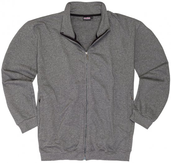 Adamo Athen Sweat Jacket with Full Zipper Grey - φούτερ/Φούτερ με κουκούλα - φούτερ/Φούτερ με κουκούλα ανδρικά μεγάλα μεγέθη 
