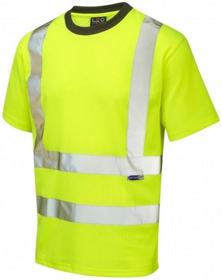 Leo Newport Comfort T-shirt Hi-Vis Yellow - Ρούχα εργασίας - Aνδρικά ρούχα εργασίας μεγάλα μεγέθη