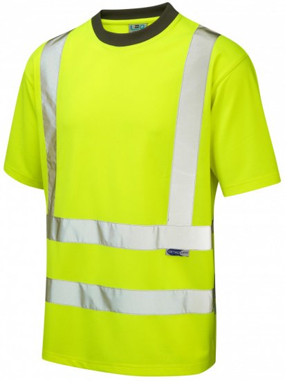 Leo Braunton Coolviz T-shirt Hi-Vis Yellow - Ρούχα εργασίας - Aνδρικά ρούχα εργασίας μεγάλα μεγέθη