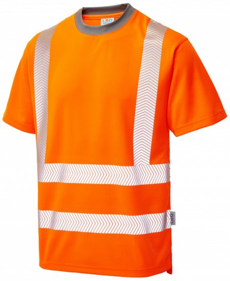 Leo Larkstone Coolviz Plus T-shirt Hi-Vis Orange - Ρούχα εργασίας - Aνδρικά ρούχα εργασίας μεγάλα μεγέθη