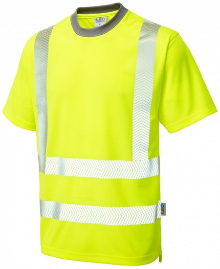 Leo Larkstone Coolviz Plus T-shirt Hi-Vis Yellow - Ρούχα εργασίας - Aνδρικά ρούχα εργασίας μεγάλα μεγέθη