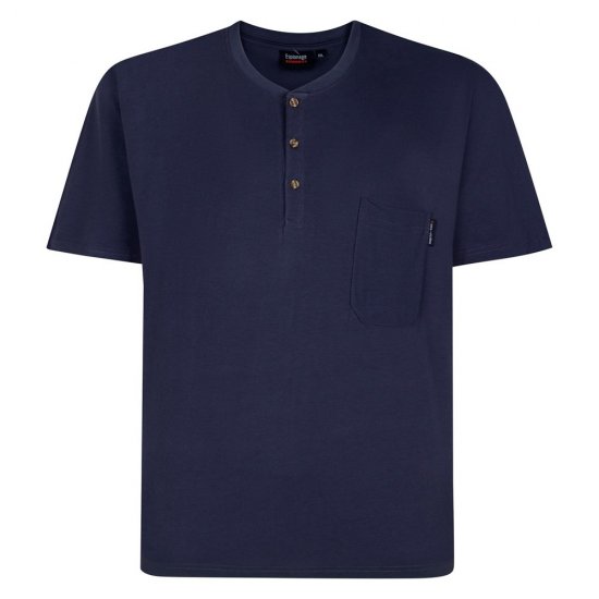 Espionage T447 Grandad Tee Μαύρο - Μακό μπλουζάκια - Aνδρικά μπλουζεσ μεγάλα μεγέθη