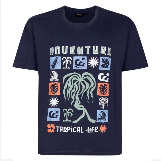 Espionage T448 adventure μπλουζάκι με στάμπα γκρι σχιστόλιθου - Μακό μπλουζάκια - Aνδρικά μπλουζεσ μεγάλα μεγέθη