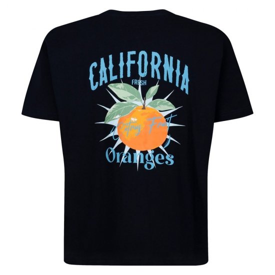 Espionage T449 California Oranges Μπλούζα με στάμπα μπλε μαρέν - Μακό μπλουζάκια - Aνδρικά μπλουζεσ μεγάλα μεγέθη