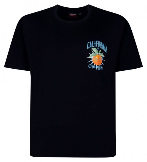 Espionage T449 California Oranges Μπλούζα με στάμπα μπλε μαρέν - Μακό μπλουζάκια - Aνδρικά μπλουζεσ μεγάλα μεγέθη