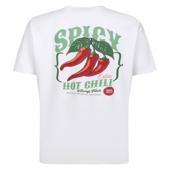 Espionage T457 Spicy Chilli Μπλούζα με στάμπα λευκό - Μακό μπλουζάκια - Aνδρικά μπλουζεσ μεγάλα μεγέθη