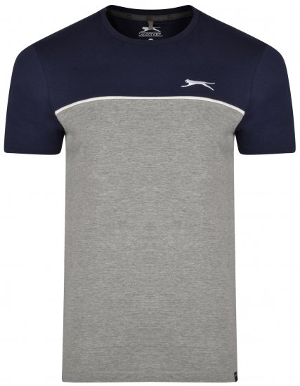 Slazenger Tarique T-shirt Navy/Grey - Μακό μπλουζάκια - Aνδρικά μπλουζεσ μεγάλα μεγέθη