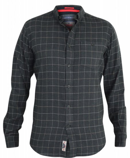 D555 Taylor Long Sleeve Shirt Charcoal - Πουκάμισα - Aνδρικά πουκαμισα μεγαλα μεγάλα μεγέθη