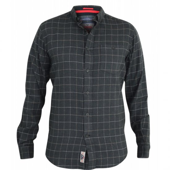 D555 Taylor Long Sleeve Shirt Charcoal - Πουκάμισα - Aνδρικά πουκαμισα μεγαλα μεγάλα μεγέθη