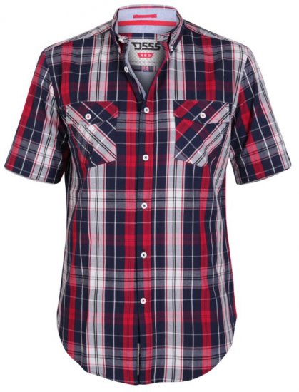 D555 Terell Shirt Navy/Red - Πουκάμισα - Aνδρικά πουκαμισα μεγαλα μεγάλα μεγέθη