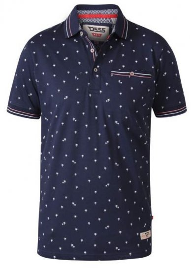D555 Thames Polo With Chest Pocket Navy - Πόλο μπλουζάκια - Aνδρικά μπλουζακια πολο μεγάλα μεγέθη