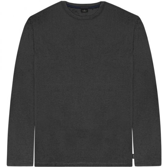 Double Outfitters TS-9170 Long Sleeve T-Shirt Anthracite - Μακό μπλουζάκια - Aνδρικά μπλουζεσ μεγάλα μεγέθη