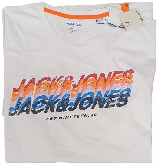 Jack & Jones Tyler T-shirt White - Μακό μπλουζάκια - Aνδρικά μπλουζεσ μεγάλα μεγέθη