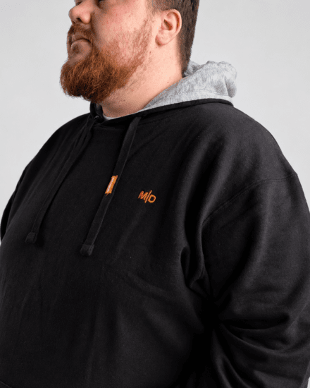 Motley Denim Riga Hoodie Black - φούτερ/Φούτερ με κουκούλα - φούτερ/Φούτερ με κουκούλα ανδρικά μεγάλα μεγέθη 