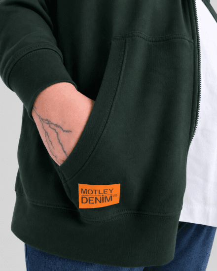 Motley Denim Copenhagen Hoodie Racing Green - φούτερ/Φούτερ με κουκούλα - φούτερ/Φούτερ με κουκούλα ανδρικά μεγάλα μεγέθη 