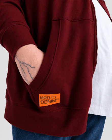 Motley Denim Copenhagen Hoodie Red - φούτερ/Φούτερ με κουκούλα - φούτερ/Φούτερ με κουκούλα ανδρικά μεγάλα μεγέθη 