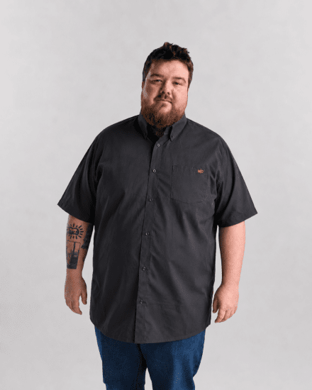 Motley Denim Zagreb Κοντομάνικο πουκάμισο Ανθρακί - Πουκάμισα - Aνδρικά πουκαμισα μεγαλα μεγάλα μεγέθη