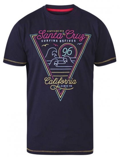 D555 Valley Santa Cruz Crew Neck Printed T-Shirt Black - Μακό μπλουζάκια - Aνδρικά μπλουζεσ μεγάλα μεγέθη