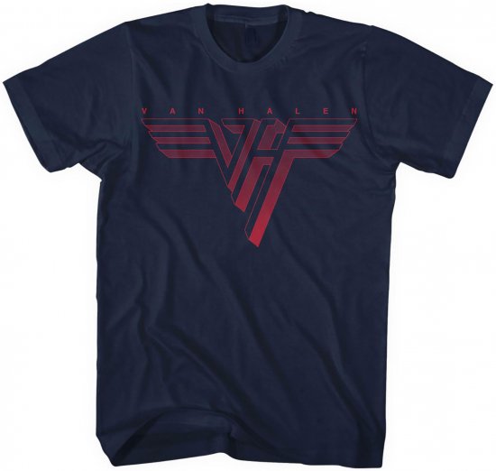 Van Halen Classic Red Logo T-shirt Navy - Μακό μπλουζάκια - Aνδρικά μπλουζεσ μεγάλα μεγέθη