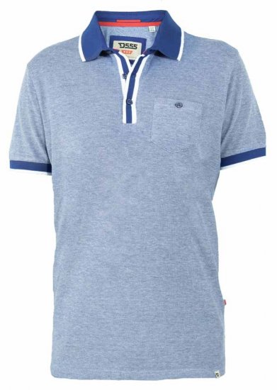 D555 Viper Melange Pique Polo Navy Twist - Πόλο μπλουζάκια - Aνδρικά μπλουζακια πολο μεγάλα μεγέθη