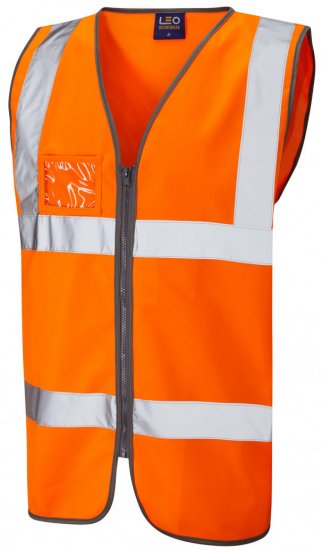 Leo Rumsam Zip Front Waistcoat Hi-Vis Orange - Ρούχα εργασίας - Aνδρικά ρούχα εργασίας μεγάλα μεγέθη