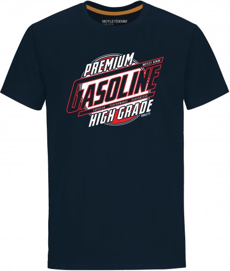 Motley Denim Watford T-Shirt Navy - Μακό μπλουζάκια - Aνδρικά μπλουζεσ μεγάλα μεγέθη