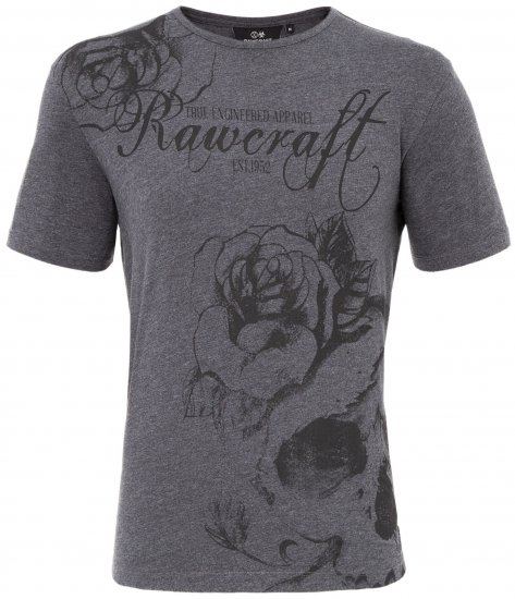 Rawcraft Webling T-shirt Charcoal - Μακό μπλουζάκια - Aνδρικά μπλουζεσ μεγάλα μεγέθη