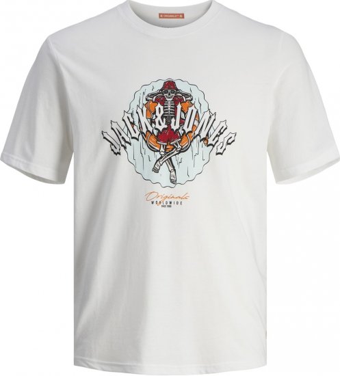 Jack & Jones JORCOCONUT T-shirt Bright White - Μακό μπλουζάκια - Aνδρικά μπλουζεσ μεγάλα μεγέθη