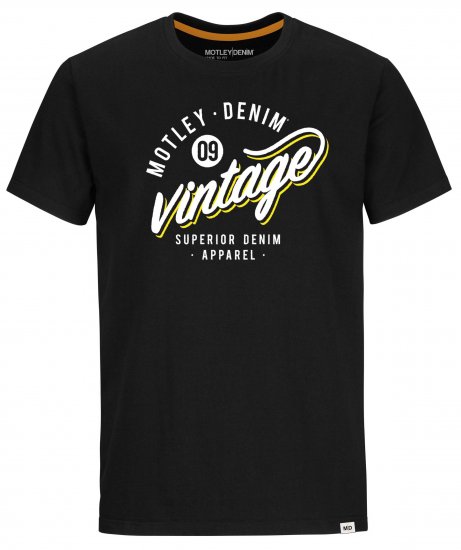 Motley Denim Worthing T-Shirt Black - Μακό μπλουζάκια - Aνδρικά μπλουζεσ μεγάλα μεγέθη