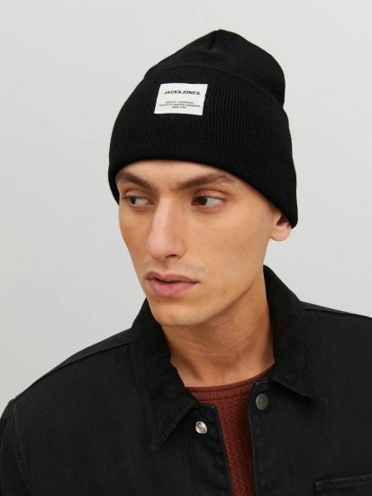 Jack & Jones Long Knit Σκούφος Μαύρο - Σκούφοι - 