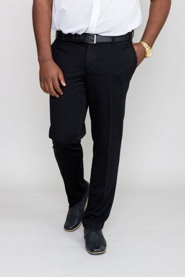 D555 Yarmouth Four Way Stretch Trouser With Flexible Waistband Black - Τζιν και παντελόνια - Aνδρικα τζιν παντελόνια μεγάλα μεγέθη