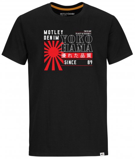 Motley Denim York T-Shirt Black - Μακό μπλουζάκια - Aνδρικά μπλουζεσ μεγάλα μεγέθη