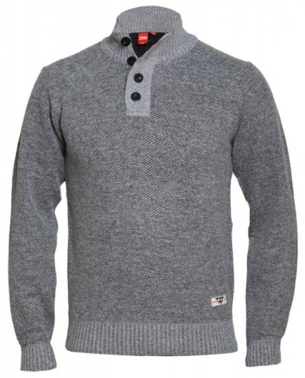 D555 Zane Sweater Grey - φούτερ/Φούτερ με κουκούλα - φούτερ/Φούτερ με κουκούλα ανδρικά μεγάλα μεγέθη 