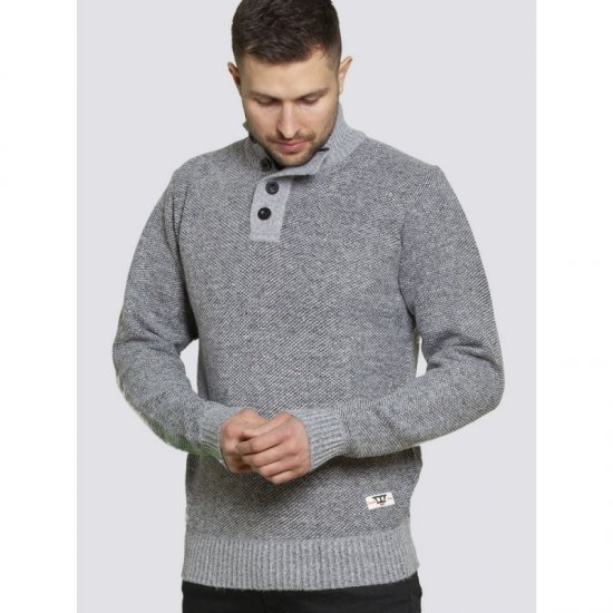 D555 Zane Sweater Grey - φούτερ/Φούτερ με κουκούλα - φούτερ/Φούτερ με κουκούλα ανδρικά μεγάλα μεγέθη 